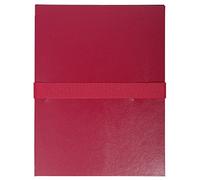 Exacompta - Ref 624E - Balacron Expanding Spine Folder - 240 x 320mm in Size, Suitable for Holding A4 Documents, Hook & Loop Strap Closure, Durable - Burgundy