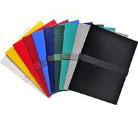 Exacompta - Ref 640E - Balacron Expanding Spine Folder - 240 x 320mm in Size, Suitable for Holding A4 Documents, Hook & Loop Strap Closure, Durable - Assorted Colours (Pack of 10)