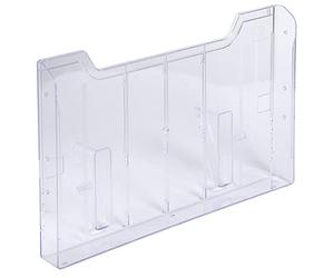 Exacompta - Ref 64158D - Literature Holder Wall Element - 80 x 327 x 213mm in Size, Suitable for A4 Landscape Documents, Easy to Wall Mount, Transparent Plastic - Clear