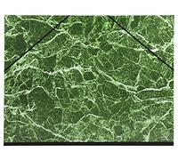 Exacompta - Ref 651E - Portfolio with Ribbon - 500x650mm in Size, Elastic Strap Closure, White Interior - Suitable for Transporting Artwork & Documents - Marbled Green