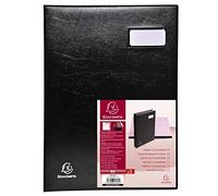 Exacompta - Ref 654465E - Excellence Signature Book - 240 x 320mm in Size, Suitable for A4 Documents, Expanding Spine, Polypropylene, 16 Compartments - Black