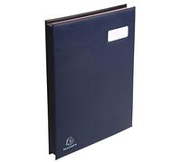 Exacompta - Ref 654729E - Excellence Signature Book - 240 x 320mm in Size, Suitable for A4 Documents, Expanding Spine, Polypropylene, 24 Compartments - French Blue
