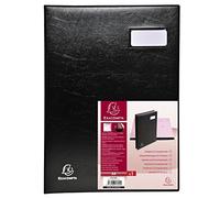 Exacompta - Ref 654765E - Excellence Signature Book - 240 x 320mm in Size, Suitable for A4 Documents, Expanding Spine, Polypropylene, 24 Compartments - Black