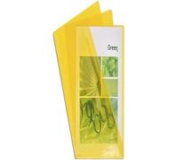 Exacompta - Ref 661235E - PVC Cut Flush Folder - Suitable for Holding A4 Documents, 0.1mm Clear PVC, Top & Right Openings, Cut Out for Easy Opening - Yellow (Bag of 100)