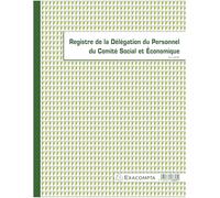 Exacompta - Ref. 6625E - 1 STITCH 32X24CM - CSE PERSONNEL DELEGATION REGISTER - 30 PAGES -