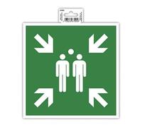 Exacompta - Ref 67005E - Self-Adhesive Company Signage - Assembly Point Sign - 20cm in Size - Essential Signage for Company, Business & Commercial Needs