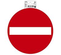 Exacompta - Ref. 67044E - 1 round NO ENTRY adhesive pictogram in non-slip and UV-resistant treated PVC vinyl - Glossy finish - Diameter: 20 cm - Colours: red and white