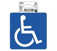 Exacompta - Ref. 67045E - 1 adhesive pictogram reserved for the disabled - In non-slip treated PVC vinyl - Glossy finish - Dimensions: 10 x 10 cm Colours: white on blue background