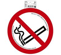 Exacompta - Ref. 67047E - 1 round adhesive no-smoking pictogram with decree - In non-slip and UV-resistant treated PVC vinyl - Diameter: 20 cm