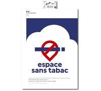 Exacompta - Ref 67080E - 1 adhesive panel Espace sans tobacco - In non-slip treated PVC 21 x 30 cm - A4 size - Compliant with Decree 2025-582 - No smoking