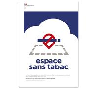 Exacompta - Ref. 67085E - 1 non-adhesive panel Perimeter delimited Space without tobacco - Made of durable and qualitative polypropylene - 21 x 30 cm - A4 size - Compliant with Decree 2025-582