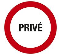 Exacompta - Ref. 67106E - 1 PRIVATE round panel - In non-slip and UV-resistant treated vinyl - Panel diameter: 20 cm - colour: white background/red edge