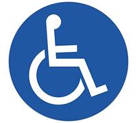 Exacompta - Ref. 67113E - 1 round panel reserved for the disabled - In non-slip and UV-resistant treated vinyl - Panel diameter: 30 cm - colour: blue