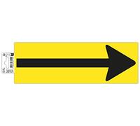 Exacompta - Ref. 67115E - 1 adhesive strip Floor marking symbol in the shape of a black "Arrow" on a yellow background - In non-slip and UV-resistant treated PVC - Panel dimensions: 30 x 10 cm