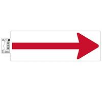 Exacompta - Ref. 67116E - 1 adhesive strip Floor marking symbol in the shape of a red "Arrow" on a white background - In non-slip and UV-resistant treated PVC - Panel dimensions: 30 x 10 cm