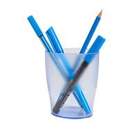 Exacompta - Ref. 67610D - Box of 10 ECOPEN pencil holders - dimensions 6x8x9.5 cm - translucent ice blue color - To store pens, pencils, and other stationery items