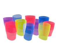 Exacompta - Ref 676808D - Box of 10 Ecopen Crystal Pencil Pots - for Storing pens, Pencils, and Other Stationery - Royal Blue - Crimson red - Lime Green - Purple