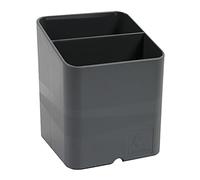 Exacompta Pen Pot Eco PEN-CUBE 67707D - 74x74x93mm, 2 Compartments, Cable Groove - Grey