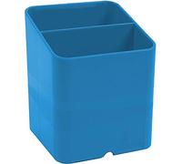 Exacompta - Ref 677100D - Clean'Safe Antimicrobial Pen-Cube Pen Pot - 74 x 74 x 93mm, Space Saving Pen Pot, 2 Sections Pens, Pencils and Accessories - Blue
