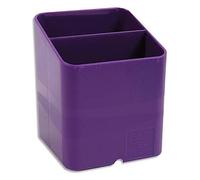 Exacompta - Ref 67720D - Iderama Collection - Pen-Cube Pen Pot - 74 x 74 x 93mm in Size, Space-Saving Design, 2 Sections for Desk Organisation - Purple