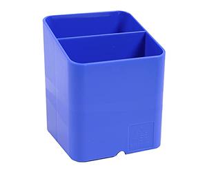 Exacompta - Ref 67779D - Iderama Collection - Pen-Cube Pen Pot - 74 x 74 x 93mm in Size, Space-Saving Design, 2 Sections for Desk Organisation - Ice Blue