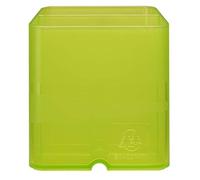 Exacompta - Ref 67797D - Linicolor Pen-Cube Pen Pot - 74 x 74 x 93mm, Modern & Space-Saving, 2 Distinct Sections for Pens & Pencils - Translucent Apple Green
