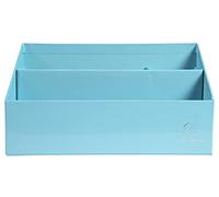 EXACOMPTA - Ref.67962D - Vertical sorter/letter holder with 3 compartments in Aquarel cardboard - Dimensions 250x100x140 mm - Compatible with DL and C6 format envelopes - Pastel blue colour