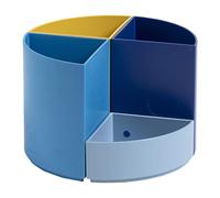 Exacompta - Ref. 68202D - 1 modular pencil holder THE QUARTER Bee Blue - 4 quarters in navy blue, saffron, light blue, turquoise which can be combined together - size 12 x 12 x 8.3 cm