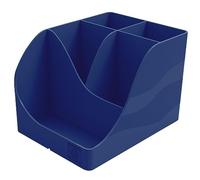 EXACOMPTA - Ref 69504D - Box of 4 Pen-Wave Bee Blue pencil pots Navy blue - 5 compartments - 4 high compartments for large utensils - 1 bottom compartment for small utensils