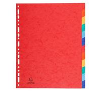 Exacompta - Ref 7034E - Nature Future Dividers - Suitable for A4+ Documents, Pre-Punched, 225gsm Genuine Pressboard, 12-Part Dividers, FSC-Certified - Multi-Coloured