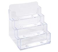 Exacompta - Ref 71158D - Counter Display for Business Cards - 102 x 109 x 107mm in Size, 4 Pockets for Storage, Made From Clear Polystyrene, 18mm Deep Sections - Clear
