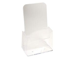 Exacompta - Ref. 73058D -1 leaflet dispenser on table - 1 compartment - Monobloc - Dimensions: Prof.11.5 x width.6.5 x Height.18.2 cm - Format to file DL-10x21 cm - Crystal