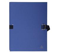 Exacompta - Ref 732E - Expanding Folder - 240 x 320mm in Size, Suitable for Storing A4 Documents, Expands Up To 13cm , Coloured Canvas with Matching Strap - Dark Blue