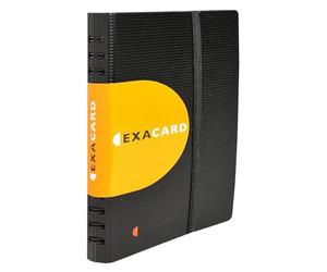 Exacompta - Ref 75034E - Exactive - Exacard Business Card Holder - 20 x 14.5 cm in Size, Holds Up To 120 Cards, 20 Sheets, Suitable for 60 x 90mm Business Cards - Black