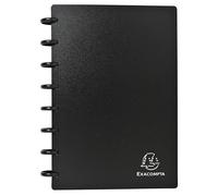 Exacompta - Ref 75151E - Box of 5 Removable Black Business Card Holders with Rings - Made of Rigid PP - for 120 Cards - Detachable Pockets for Inserting 6 Cards - A5 - dividers 12 tabs