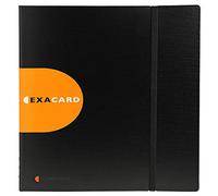Exacompta - Ref 75234E - Exactive - Exacard Business Card Holder - 26.5 x 25 cm in Size, Holds Up To 320 Cards, 20 Sheets, Suitable for 60 x 90mm Business Cards - Black