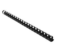 Exacompta - Ref 75501E - Binding Combs - 16mm Thick, 21 Rings, Suitable for A4 Documents, Holds Approx. 90-100 Sheets, Made from PVC Material - Black (Pack of 100)
