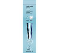 Exacompta - Ref 76501E - Binding Combs - 16mm Thick, 21 Rings, Suitable for A4 Documents, Holds Approx. 90-100 Sheets, Made from PVC Material - Black (Pack of 25)