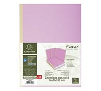 Exacompta - Ref 770008E - Forever Collection - Cloth Spine Folders - 240 x 320mm in Size, Suitable for A4 Documents, 3mm Spine, 320gsm Recycled Card - Lilac (25 Pack)