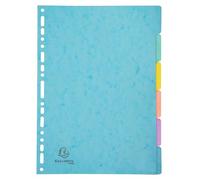 Exacompta - Ref 7706E - Box of 25 Aquarel Dividers - in Glossy Card 400 g/m2-6 Neutral tabs - A4 File Format - Index Page Included - FSC Certified - Assorted Colours