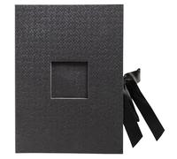 Exacompta - Ref 78601E - 2 Office by Me Photo Boxes with 4 dividers - for A6 Cards or Photos 11x15 cm or 10x15 cm - Covered with Black Textile Effect Paper