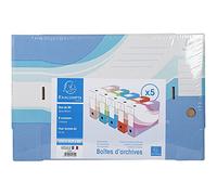 Exacompta - Ref 79530E - Archive Boxes with Kraft Interior - 250 x 330mm in Size, 80mm Spine, Suitable for Storing A4 Documents - Assorted Colours (Pack of 5)