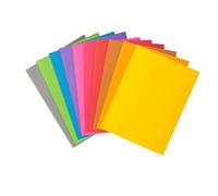 Exacompta - Ref 800001E - Rocks Square Cut Folder - 220 x 310mm in Size, Suitable for Holding A4 Documents, 80gsm Coloured Paper -Assorted Colours (Pack of 100)
