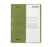 Exacompta - Ref 80000490001F - FALKEN - Eyelet Top-Down Flat Files - A4 (210 x 297mm) in Size, 250gsm Recycled Manilla, Half Cover for Identification - Green (Pack of 50)