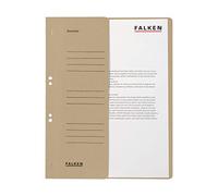 Exacompta - Ref 80000508001F - FALKEN - Eyelet Top-Down Flat Files - A4 (210 x 297mm) in Size, 250gsm Recycled Manilla, Half Cover for Identification - Grey (Pack of 50)