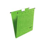 Exacompta - Ref 80002520001F - FALKEN - UniReg Suspension Hanging Files - Suitable for A4 Documents, 230gsm Recycled Kraft Card, Blue Angel Certified - Green (Pack of 25)