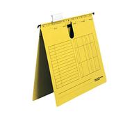 Exacompta - Ref 80002827001F - FALKEN - UniReg Suspension Files with Commercial Binding - Suitable for A4 Documents, 230gsm Recycled Kraft Card, Blue Angel Certified - Yellow (Pack of 25)
