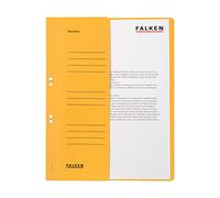Exacompta - Ref 80003825001F - FALKEN - Eyelet Top-Down Flat Files - A4 (210 x 297mm) in Size, 250gsm Recycled Manilla, Half Cover for Identification - Yellow (Pack of 50)