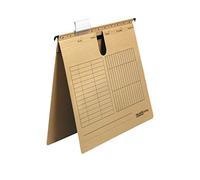 Exacompta - Ref 80004344001F - FALKEN - UniReg Suspension Files with Commercial Binding - Suitable for A4 Documents, 230gsm Recycled Kraft Card, Blue Angel Certified - Buff (Pack of 25)