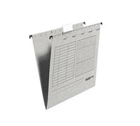 Exacompta - Ref 80004427001F - FALKEN - UniReg Suspension Hanging Files - Suitable for A4 Documents, 230gsm Recycled Kraft Card, Blue Angel Certified - Grey (Pack of 25)